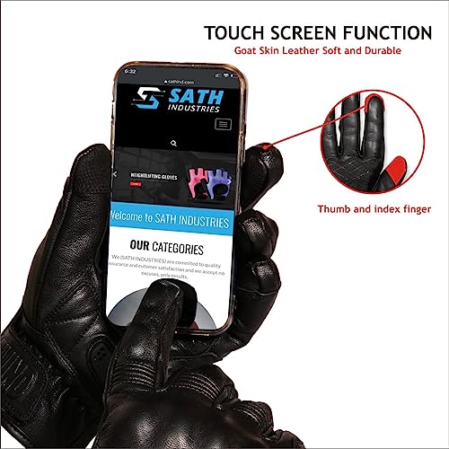 Leather Motorcycle Gloves for Men and Women