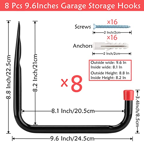 8 Pack Wall Mount Storage Hooks (8 Count)