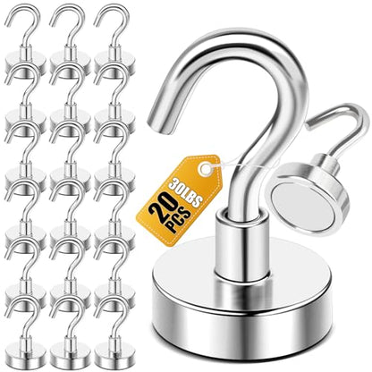 Magnetic Hooks 20pcs 30lbs+ Cruise Essentials 2026 Magnet Hook (20 Count)