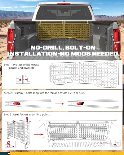 Truck Bed Front MOLLE Panel Fit for 4th Gen Toyota Tacoma