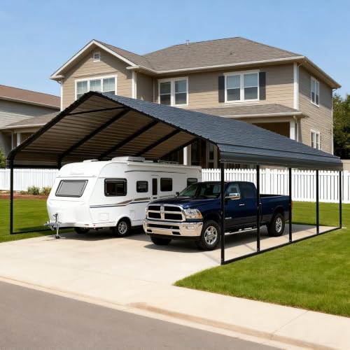 20x20FT Metal Carport with Vertical Roof