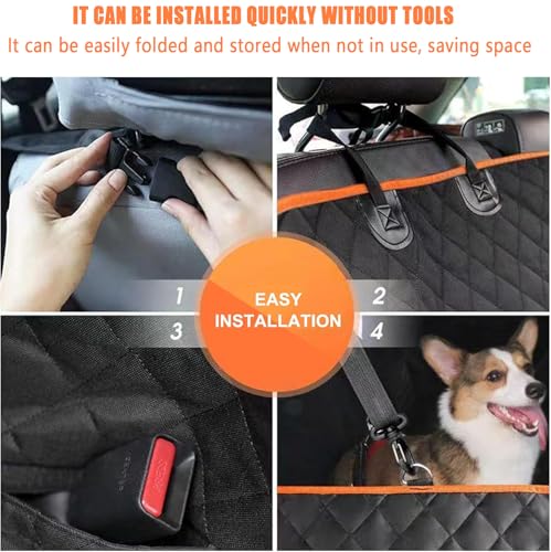 Large Dog Car Seat Cover for Back Seat with Mesh Viewing Window
