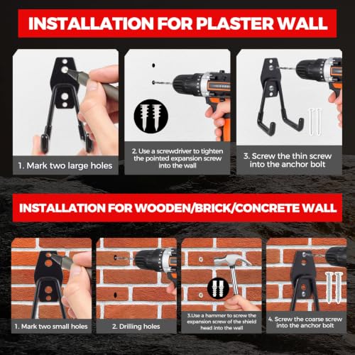 24 Pack Heavy Duty Garage Hooks Wall Mount Utility Hooks for Garage Storage (24 Count)
