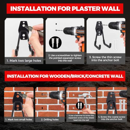 24 Pack Heavy Duty Garage Hooks Wall Mount Utility Hooks for Garage Storage (24 Count)