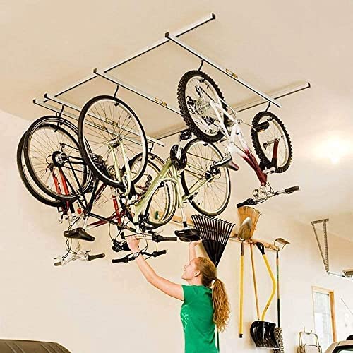 Glide Bike Storage Ceiling Rack Grey