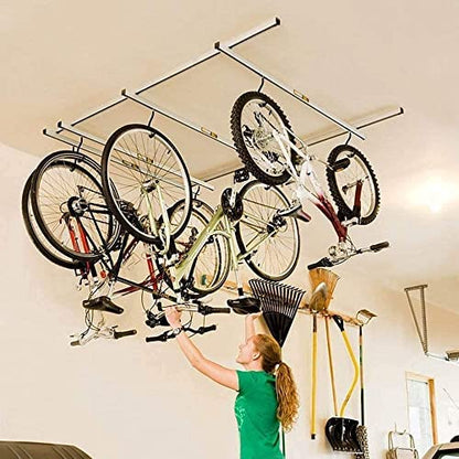 Glide Bike Storage Ceiling Rack Grey
