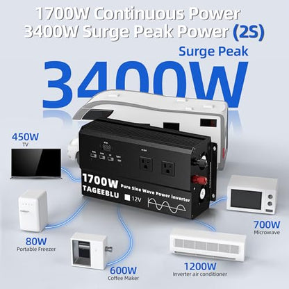 1700W Pure Sine Wave Power Inverter