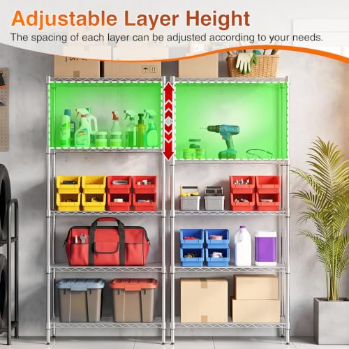 5 Tier Wire Shelf with Wheels