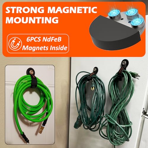 Strong Magnetic Hooks with Storage Straps (4 Count)