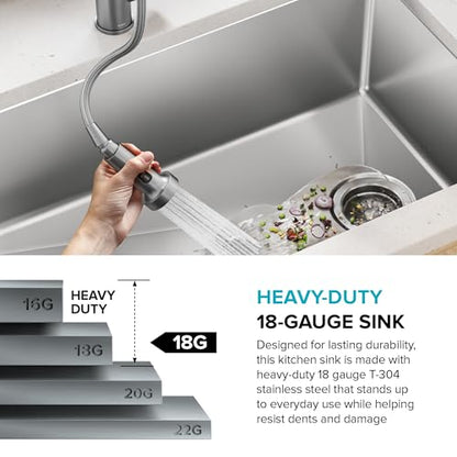 Fairlane 33 inch Undermount Double Bowl 18