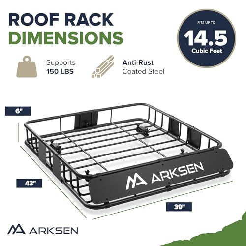 43" x 39" x 6" Roof Rack Basket with Extension&Net