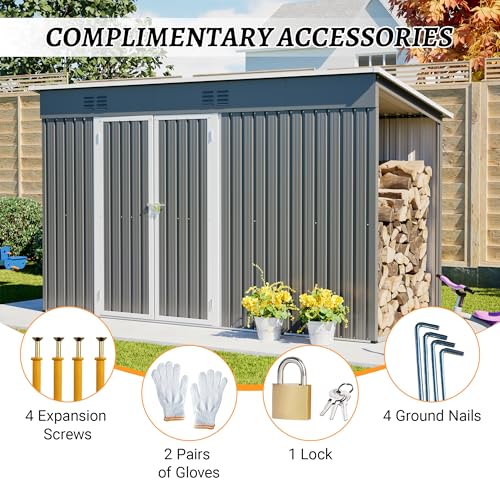 4'x10' Metal Shed Outdoor Storage Shed