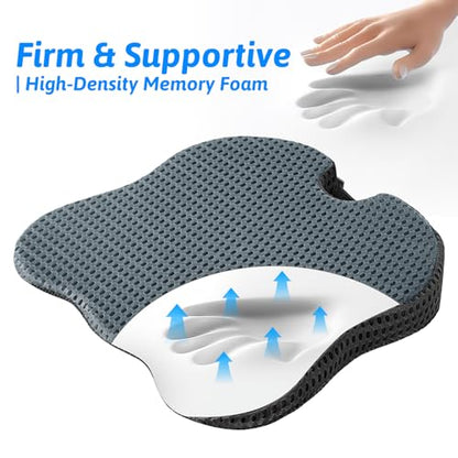 Wedge Car Seat Cushion for Better Visibility & Sciatica Pain Relief