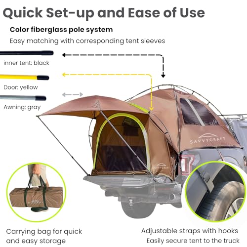 Full Size Truck Bed Tent 6.4'