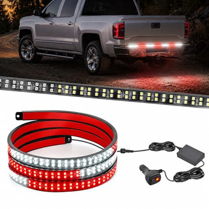 48 Inch 288 LED Tailgate Strobe Light Strip Red White