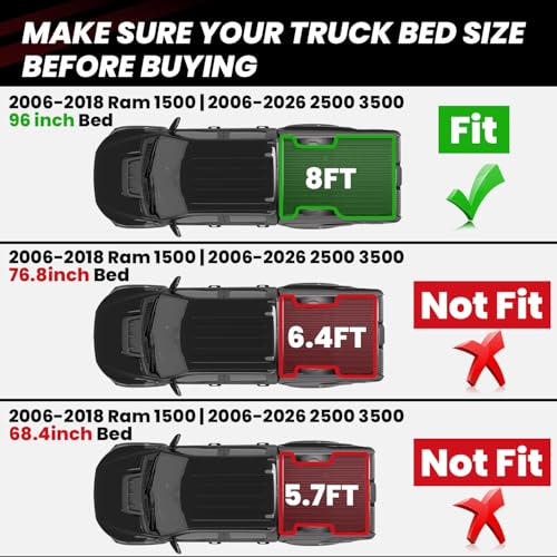 8FT Truck Bed Mat for RAM 1500