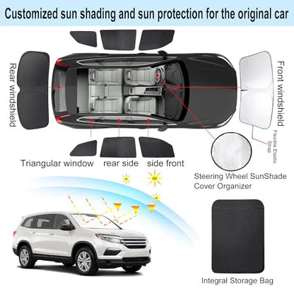 Window Shades for Honda Pilot 2016 (8 Count)