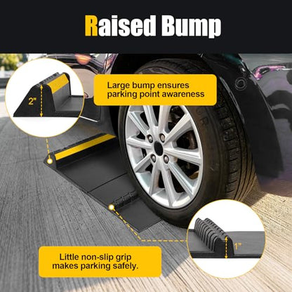 Rubber Garage Parking Mat 17.6 * 23.6 * 2.8" Heavy Duty Wheel Stoppers Anti