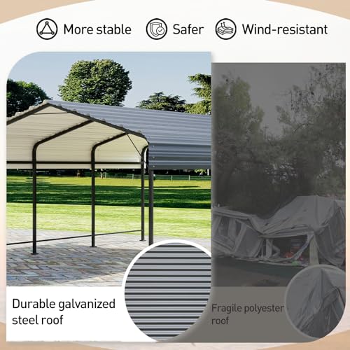 12'x20' Carport with Galvanized Steel Roof