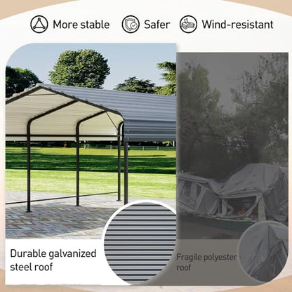 12'x20' Carport with Galvanized Steel Roof