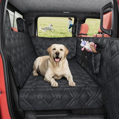 XL Dog Car Seat Cover for Back Seat Hard Bottom Holds 420 lbs