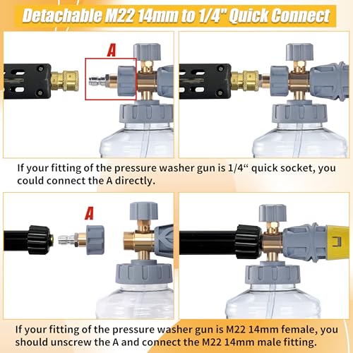 Pressure Washer Foam Cannon with Dual Connector
