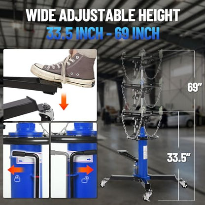 Dual Plunger Hydraulic Transmission Jack 1322lbs Capacity