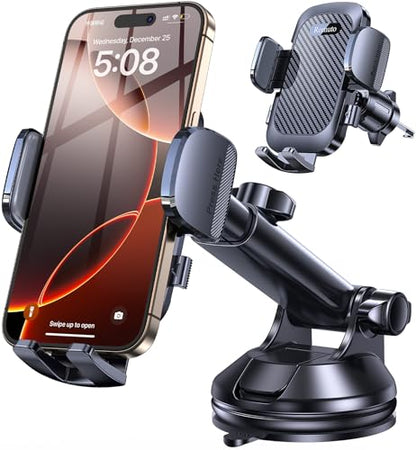 Phone Holders for Your Car Phone Holder Mount【Super Suction】Cell Phone Holder for Car Accessories for Women Men【360° Adjustable】Suction Phone Mount for Car