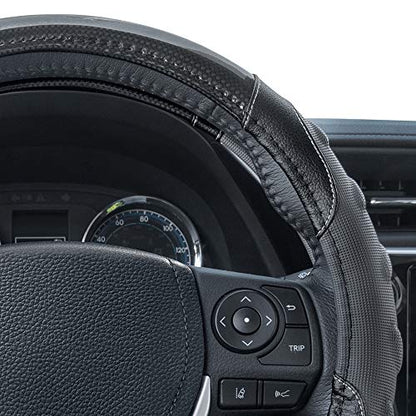GripPlus Black Carbon Fiber Steering Wheel Cover