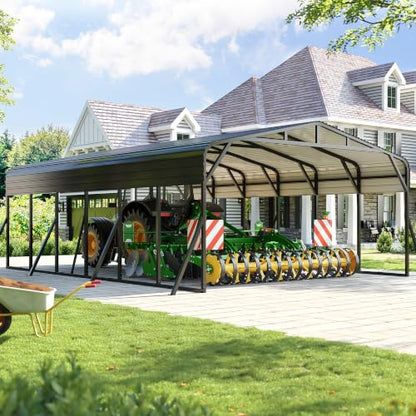 20X30 FT Heavy Duty Metal Carport Canopy with Triangle Frame Base