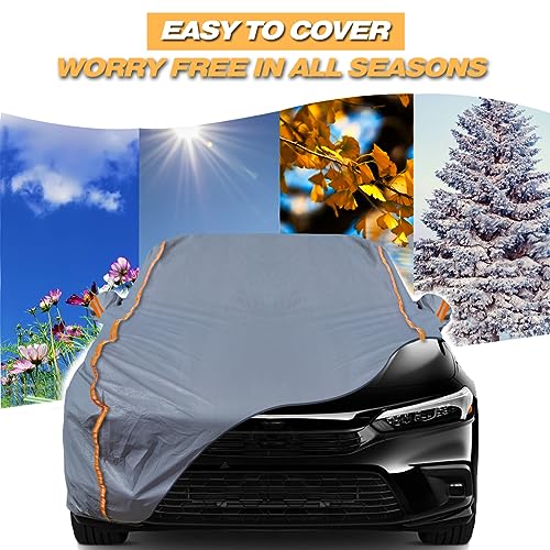 6 Layers PEVA Premium Full Car Cover Fit for Sedan hatchback Pickup SUVs MPV Rain and snow protection