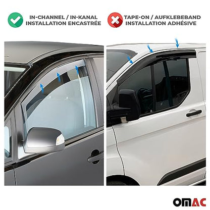 Set Bug Shield Deflector & Window Visor for Mercedes Sprinter W907 910 2019 (3 Count)