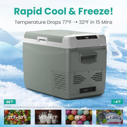 GC40 Electric Cooler for Car Refrigerator 12 Volt Car Fridge Freezer 39 Quart Portable Freezer for Truck SUV RV Van Camper