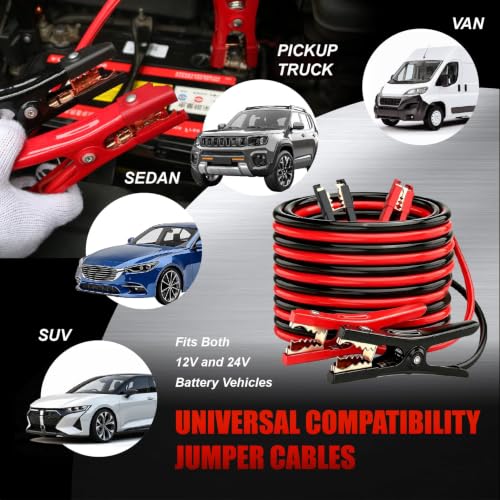 4 Gauge 25 Feet Heavy Duty Jumper Cables (25 Foot)