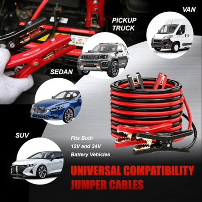 4 Gauge 25 Feet Heavy Duty Jumper Cables (25 Foot)