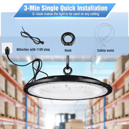 6 Pack 240W UFO Led High Bay Light Fixture (6 Count)