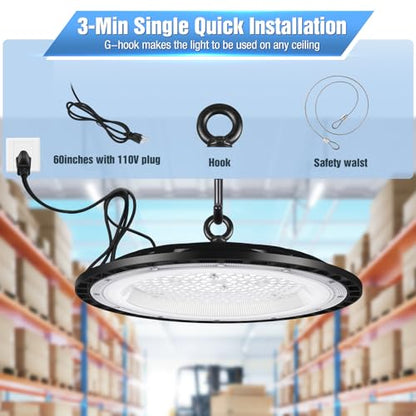 6 Pack 240W UFO Led High Bay Light Fixture (6 Count)