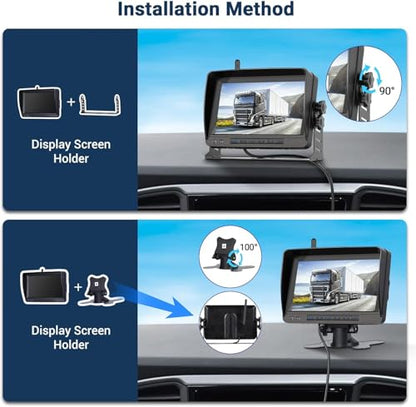 7 Inch Wireless Backup Camera Trucks IP68 Waterproof