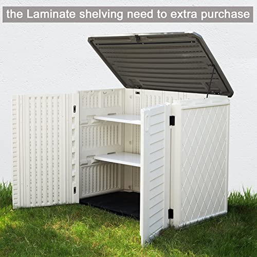 Horizontal Outdoor Garden Storage Shed for Backyards and Patios