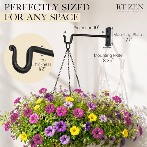 Plant Hangers Outdoor or Indoor Heavy Duty Wall Bracket Hooks (2 Count)