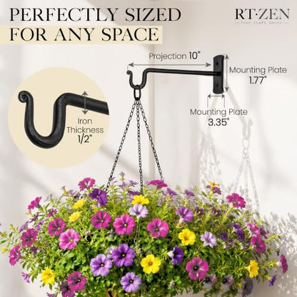 Plant Hangers Outdoor or Indoor Heavy Duty Wall Bracket Hooks (2 Count)