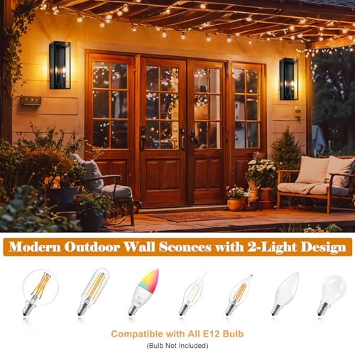 16 Inch Motion Sensor Dusk to Dawn Outdoor Porch Lights 2 Pack (2 Count)