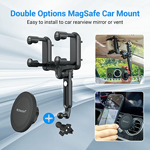 Car Rearview Mirror Magnetic Phone Mount Holder for MagSafe