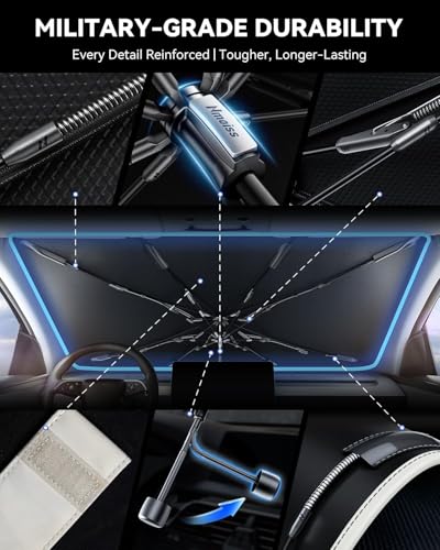 Windshield Sun Shade Umbrella for All Jeep Wrangler & Gladiator