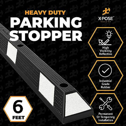 72" Heavy Duty Rubber Parking Stopper (2 Count)