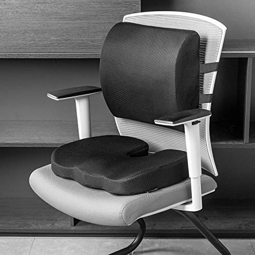 Comfortable Seat Cushion & Lumbar Support for Office Chairs