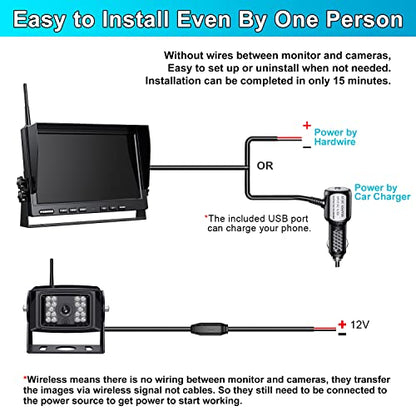 HD 1080P DVR 10" Wireless RV Backup Camera System