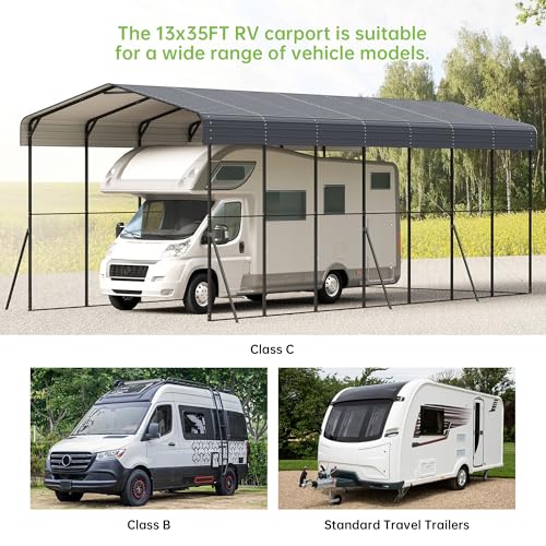 14x35x13 FT RV Heavy Duty Metal Carport