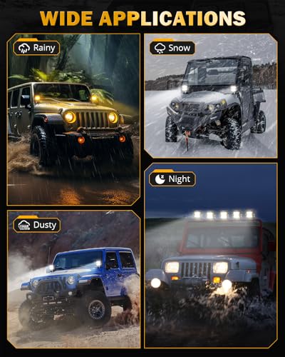 XP Ultra Series 6 Modes 3 Inch Amber White LED Ditch Light Pods (2 Count)