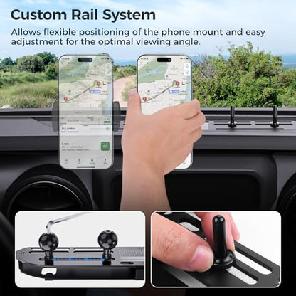 Metal Phone Mount for Jeep Wrangler JL JLU &Gladiator JT 2018